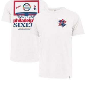 NWT.Men's '47 White Philadelphia 76ers City Edition Backboard T-Shirt. SIZE-M